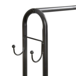 House Of Home Clothes Rack With 2 Shoe Shelves Rail For Coats Jackets 4 Hanging Storage Hooks Black - thumbnail 6