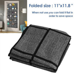 24 Pocket Shoe Holder Organiser Over The Door Hanging Shelf Rack Storage Hook - thumbnail 4