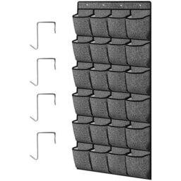 24 Pocket Shoe Holder Organiser Over The Door Hanging Shelf Rack Storage Hook - thumbnail 1