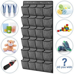 24 Pocket Shoe Holder Organiser Over The Door Hanging Shelf Rack Storage Hook - thumbnail 3