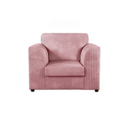 Furnishings For Less UK Luxor Jumbo Cord 2 + 1 + 1 Fabric 3 Piece Sofa Suite - Fullback Pink - thumbnail 3