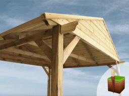 Edecks The Grande Apex Garden Gazebo - Pressure Treated Outdoor Timber Diy Kit - 3600mm X 3600mm With Bolt Down Anchors 2.1M - thumbnail 3