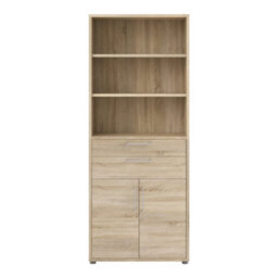 Furniture To Go Prima Bookcase 3 Shelves With 2 Drawers And 2 Doors In Oak - thumbnail 2