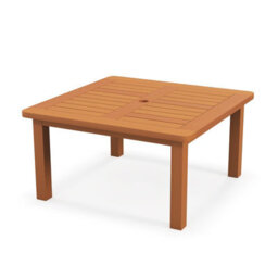 Costway Patio Coffee Table Outdoor Solid Wood Side Table With Slatted Tabletop - thumbnail 9