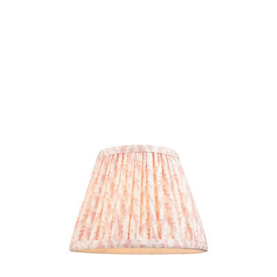 Loops Elegant Handcrafted 20Cm Peachy Pink Tapered Cylinder Lamp Shade With Leaf Design - image 1