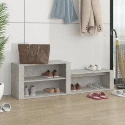 Walplus Shoe Cabinet Concrete Grey 150X35X45 Cm Engineered Wood - thumbnail 1