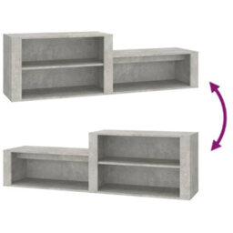 Walplus Shoe Cabinet Concrete Grey 150X35X45 Cm Engineered Wood - thumbnail 7