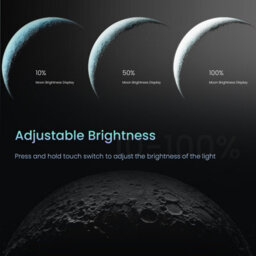 Emke Led Illuminated Moon Art Mirror Square Bathroom Mirror With Dimmable Led Lights And Demister Pad, 500mm - thumbnail 5