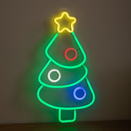 Samuel Alexander 40Cm Neon-Style Christmas Tree Light Up Decoration With Multi-Coloured Leds - thumbnail 1