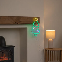Samuel Alexander 40Cm Neon-Style Christmas Tree Light Up Decoration With Multi-Coloured Leds - thumbnail 2