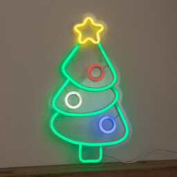 Samuel Alexander 40Cm Neon-Style Christmas Tree Light Up Decoration With Multi-Coloured Leds - thumbnail 3
