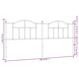 Berkfield Metal Headboard White 193 Cm - thumbnail 6