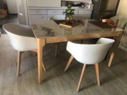 Nordlys Set Of 4 Wood And White Polypropylene Dining Chairs Modern Design Style Dining Room - thumbnail 8