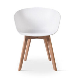 Nordlys Set Of 4 Wood And White Polypropylene Dining Chairs Modern Design Style Dining Room - thumbnail 4