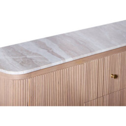 Wyld Haus Boston Natural Oak Sideboard With Brown Marble Top, 3 Drawers And 2 Doors - thumbnail 7