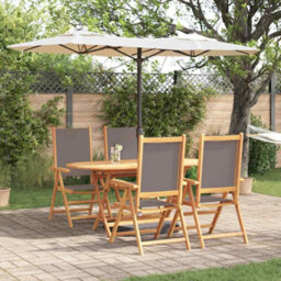 Berkfield Garden Dining Set Folding 5 Pcs Anthracite Solid Acacia Wood