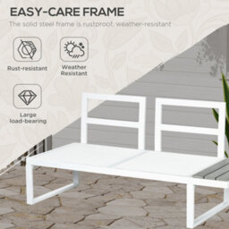 Wyld Haus Vayo 5-Seater Reclining Corner Garden Sofa Set - White Frame With Grey Cushions And Wood-Effect Table - thumbnail 5