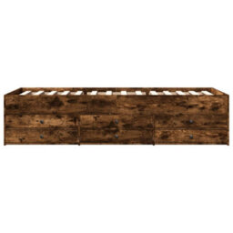 Berkfield Daybed With Drawers Without Mattress Smoked Oak 100X200 Cm - thumbnail 4