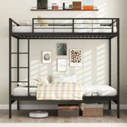Single Over Futon Bunk Bed Convertible Couch And Bed W/ladder Black - thumbnail 4