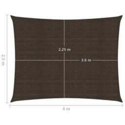 Berkfield Sunshade Sail 160 G/m2 Brown 2.5X4 M Hdpe - thumbnail 6