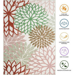 Homeart Outdoor Indoor Rug, Easy Clean, Uv Weather Resistant Rug For Patio, Gardenbellis Mix,200X290Cm - thumbnail 7