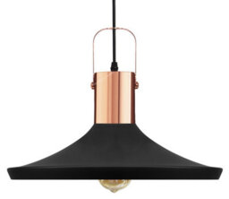 Long Life Lamps Company Industrial Black Metal Hanging Ceiling Pendant Light With Gold Finish Inner M0031 - thumbnail 4