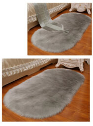 Darphe Grey Oval Super Soft Shaggy Area Rug 90Cm L X 60Cm W - thumbnail 6