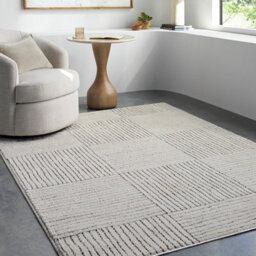 Livabliss Galey Alix Architect-Modern Ivory Brown Graphic High Pile Living Dining Bedroom Rug 80 X 220 Cm Easy Care, Non Shedding - thumbnail 2