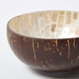 Homescapes Coconut Shell Bowls Set Of 4, Coconut & Capiz Shell - thumbnail 4