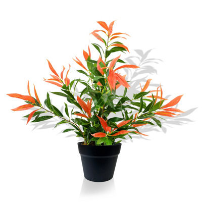 Crystals 80Cm Artificial Ficus Tree Photinia Red Robin Faux Plant In Pot - image 1