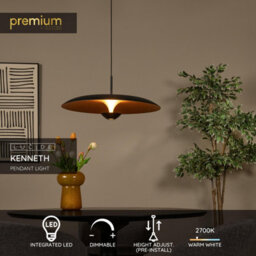 Lucide Premium Kenneth Pendant Light Diameter 60Cm Led Dim. 2700K - Black - thumbnail 2