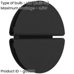 Loops 2 Pack Sleek Modern Design Black Led Wall Light For Indoor Home Illumination - thumbnail 2