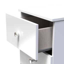 Yarmouth Ready Assembled Matt White No Effect 5 Drawer Bedside Chest (H)1067mm (W)370mm (D)390mm - thumbnail 4
