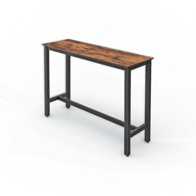 Modcraft Bar Table Desk, Industrial Style, 120X40X100 Cm, Vintage Brown And Black, Sturdy Metal Frame - image 1
