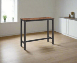 Modcraft Bar Table Desk, Industrial Style, 120X40X100 Cm, Vintage Brown And Black, Sturdy Metal Frame - thumbnail 3