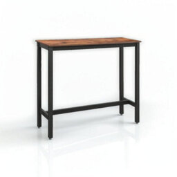 Modcraft Bar Table Desk, Industrial Style, 120X40X100 Cm, Vintage Brown And Black, Sturdy Metal Frame - thumbnail 6