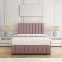 Bsspoke Sierra Divan Bed Pink Plush Velvet With 24Inch Headboard & Footboard 4 Drawers & No Mattress In 4Ft 4Ft6 5Ft 6Ft - thumbnail 3