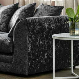Bella Crushed Velvet Left Hand Facing Corner Sofa Black - thumbnail 4