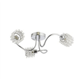 First Choice Lighting Katarina - 3Lt Semi Flush Ceiling Light With Jewelled Glass Shades
