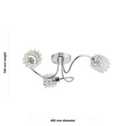 First Choice Lighting Katarina - 3Lt Semi Flush Ceiling Light With Jewelled Glass Shades - thumbnail 5