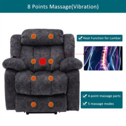 Abrihome Power Massage Lift Recliner With Heat & Vibration - Heavy Duty Safety Recliner For Elderly, Anti-Skid Fabric - thumbnail 2