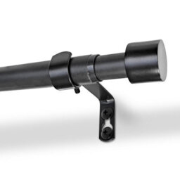 Harbour Housewares Extendable Metal Curtain Pole Kit - 83 To 120Cm - Matt Black - thumbnail 1