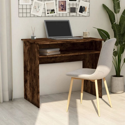 Berkfield Desk Smoked Oak 90X50X74 Cm Engineered Wood - image 1