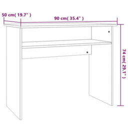Berkfield Desk Smoked Oak 90X50X74 Cm Engineered Wood - thumbnail 7