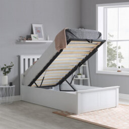 Single White Ottomam Bed 3Ft Storage Bed Frame Birlea Phoenix 90Cm - thumbnail 1
