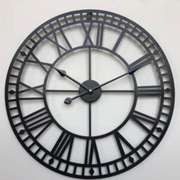 Living And Home Black Large Wall Clock Roman Numeral  Silent Non Ticking For Kitchen Home 400mm - thumbnail 5