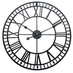 Living And Home Black Large Wall Clock Roman Numeral  Silent Non Ticking For Kitchen Home 400mm - thumbnail 1