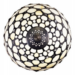 Happy Homewares Traditional White Tiffany Table Lamp With Multiple Transparent Beads - thumbnail 2