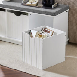 Sobuy Fsr30-W, Hallway Storage Bench Shoe Cabinet With 3 Large Storage Drawers Shoe Rack With Removable Cushion, White - thumbnail 5