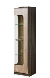 Arte Romero R2 Tall Display Cabinet Right - Contemporary Oak Canyon With Glass Highlights, H1925mm W500mm D460mm - thumbnail 1